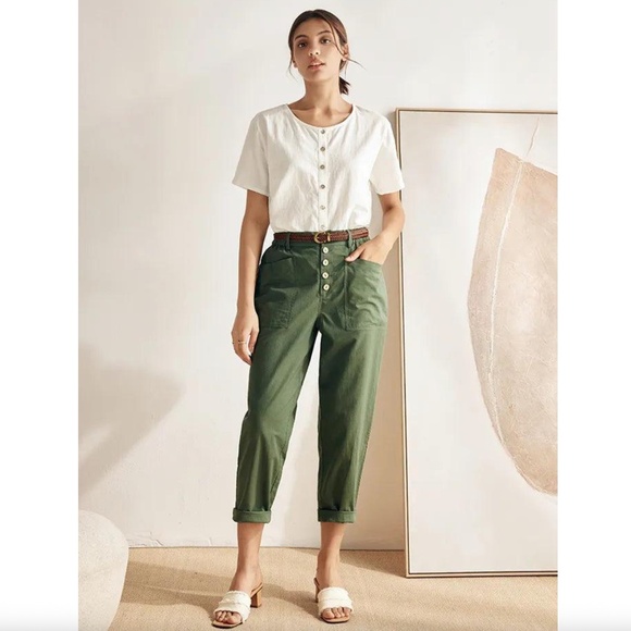 Lintico Lana Linen Retro Tapered Pocket Pants - Picture 1 of 6